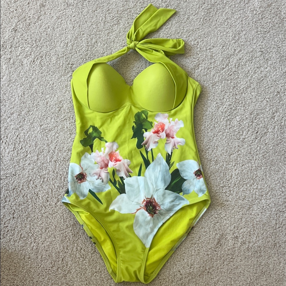 Ted Baker Floral One Piece in green